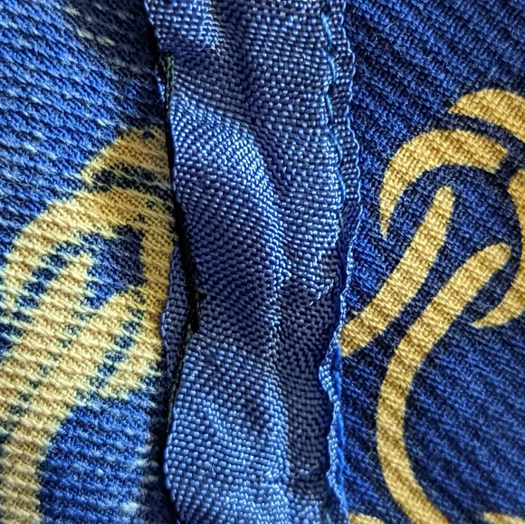 Britt Ryan Size 6 Sheath Dress 100% Cotton Blue And Gold. 2 pockets in the front - Picture 5 of 5